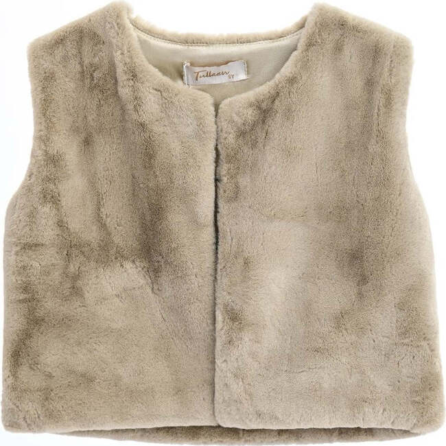 Plush Fur Vest, Beige