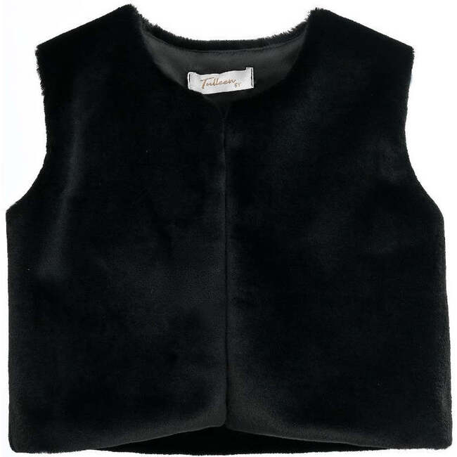 Plush Fur Vest, Black