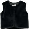 Plush Fur Vest, Black - Vests - 1 - thumbnail