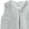 Plush Fur Vest, Gray - Vests - 3