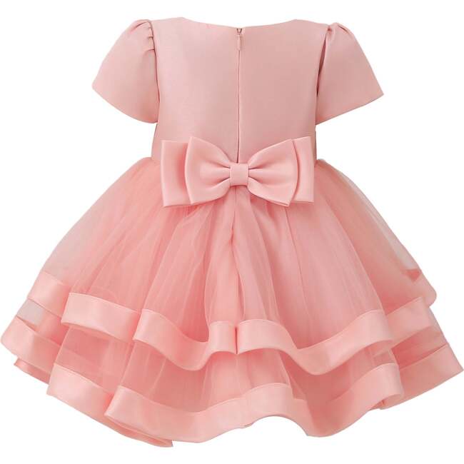 Satin Bow Dress, Pink - Dresses - 4
