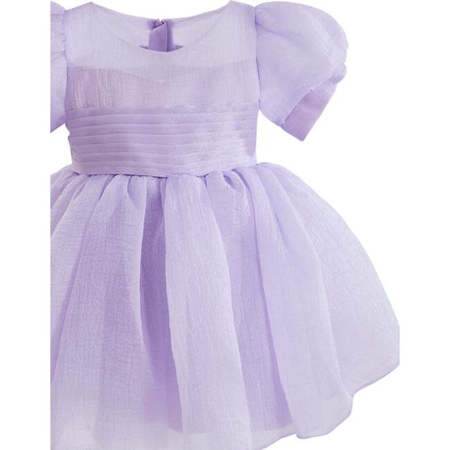 Puff-Sleeve Party Dress, Purple - Dresses - 3