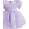 Puff-Sleeve Party Dress, Purple - Dresses - 3
