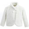 Plush Asymmetrical Coat, Ivory - Coats - 1 - thumbnail