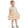 Satin Bow Dress, Champagne - Dresses - 5