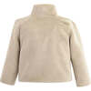 Plush Asymmetrical Coat, Beige - Coats - 2