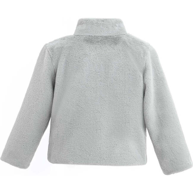 Plush Asymmetrical Coat, Gray