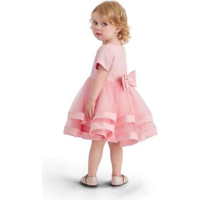 Satin Bow Dress, Pink - Dresses - 6