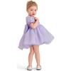 Puff-Sleeve Party Dress, Purple - Dresses - 6