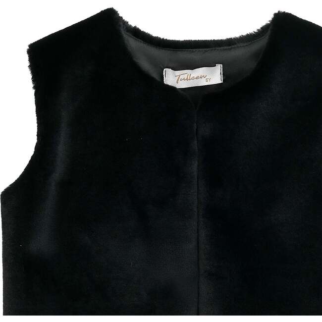 Plush Fur Vest, Black - Vests - 3