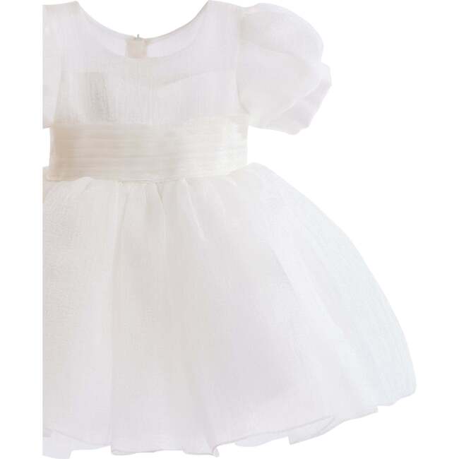 Puff-Sleeve Party Dress, Ivory - Dresses - 3
