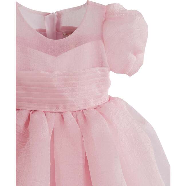Puff-Sleeve Party Dress, Pink - Dresses - 3