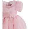 Puff-Sleeve Party Dress, Pink - Dresses - 3