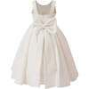 Satin Bow-Back Dress, White - Dresses - 3