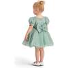 Puff-Sleeve Party Dress, Light Green - Dresses - 7