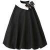 Bow-Embellishment Dress, Black - Dresses - 1 - thumbnail