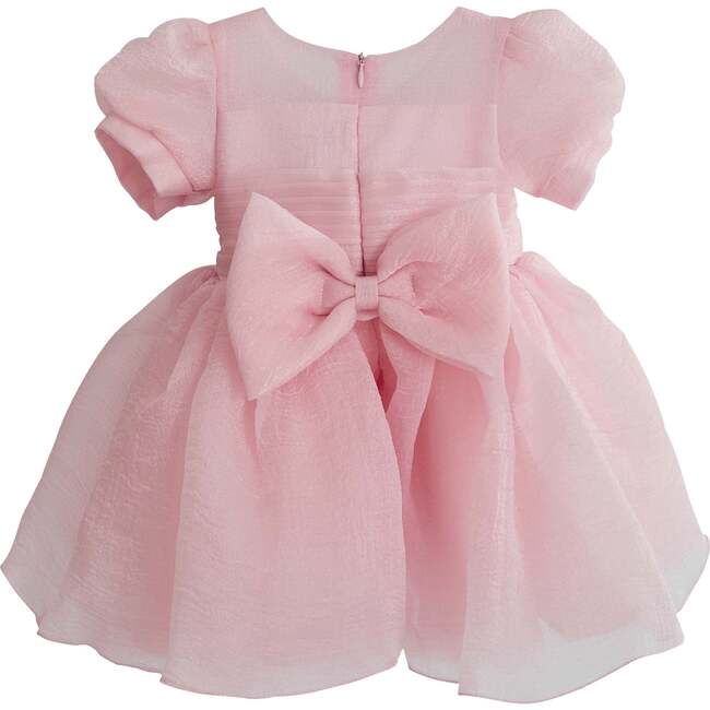 Puff-Sleeve Party Dress, Pink - Dresses - 4
