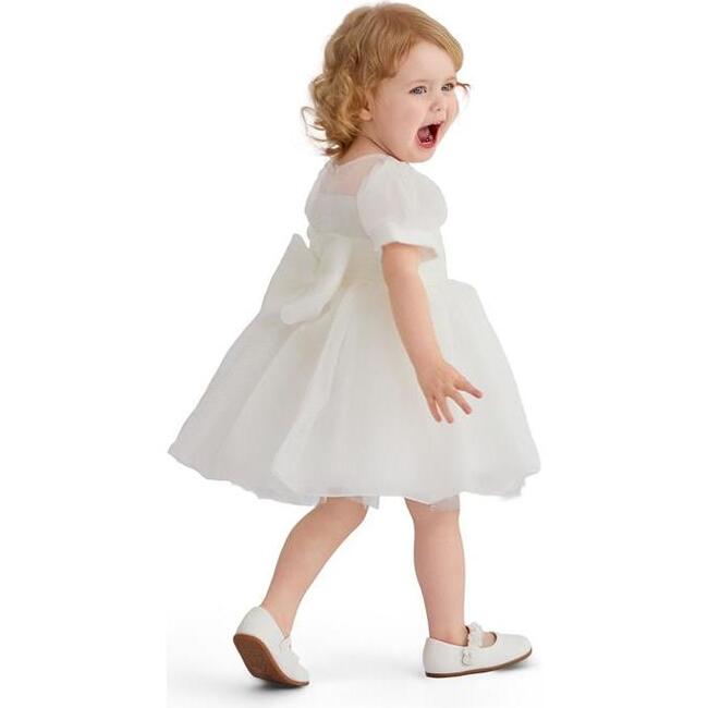 Puff-Sleeve Party Dress, Ivory - Dresses - 7