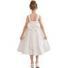 Satin Bow-Back Dress, White - Dresses - 6