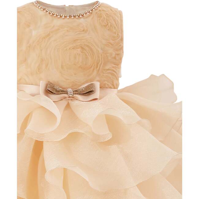 Floral Ruffle Occasion Dress, Cream