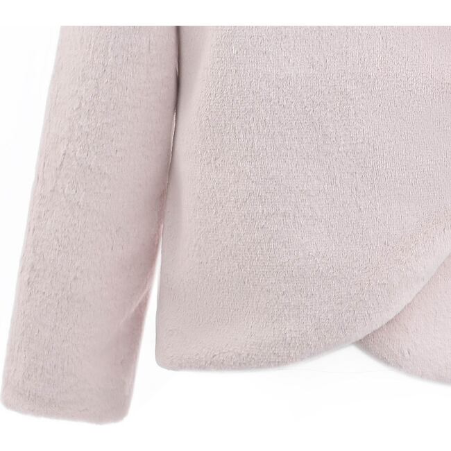 Plush Asymmetrical Coat, Pink - Coats - 5
