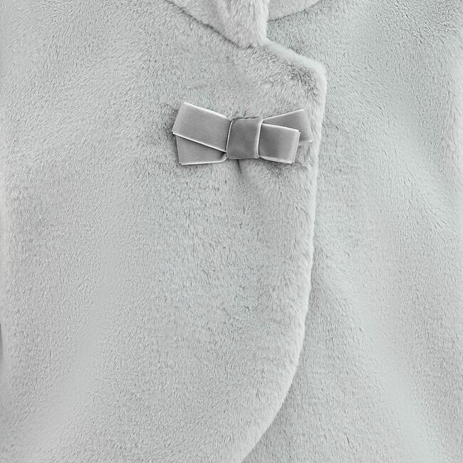 Plush Asymmetrical Coat, Gray - Coats - 4