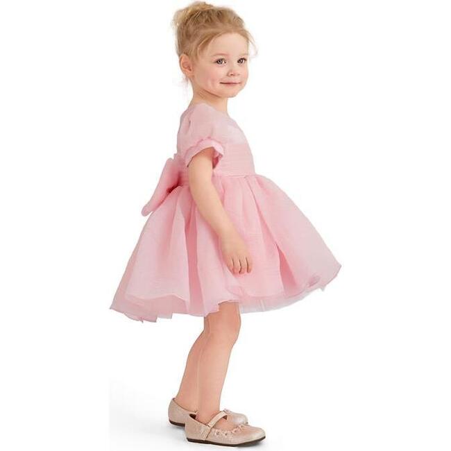 Puff-Sleeve Party Dress, Pink - Dresses - 6