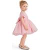 Puff-Sleeve Party Dress, Pink - Dresses - 6