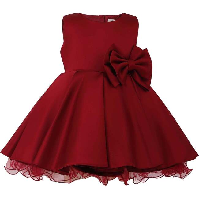 Bow Waist Dress, Burgundy