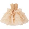 Floral Ruffle Occasion Dress, Cream - Dresses - 3