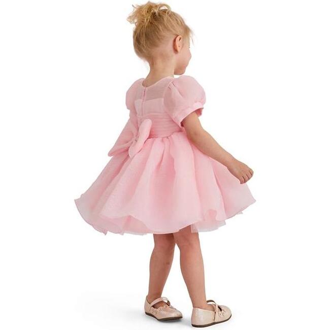 Puff-Sleeve Party Dress, Pink - Dresses - 7