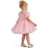 Puff-Sleeve Party Dress, Pink - Dresses - 7