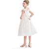 Dress with Pink Petal Trim, White - Dresses - 7