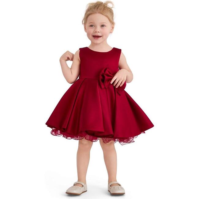 Bow Waist Dress, Burgundy