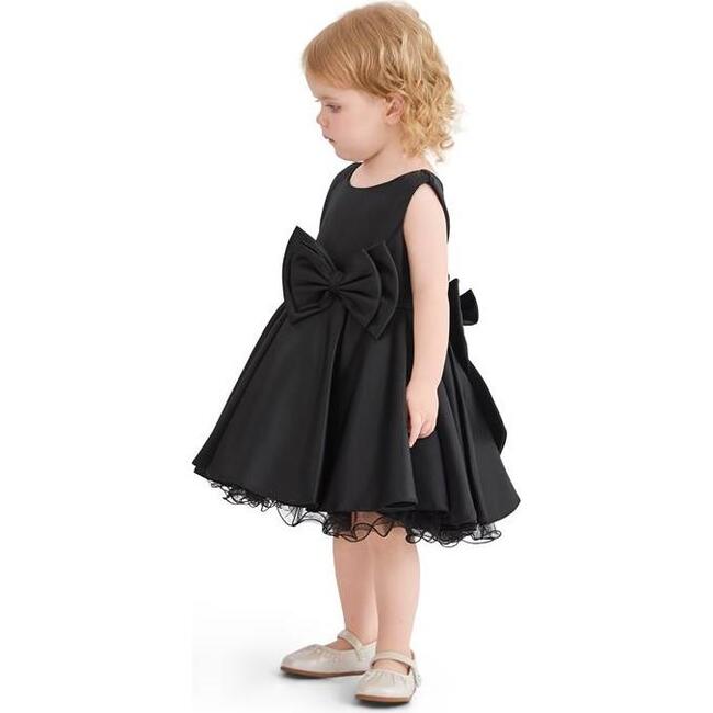 Bow Waist Dress, Black - Dresses - 6