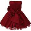 Bow Waist Dress, Burgundy - Dresses - 4