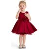 Bow Waist Dress, Burgundy - Dresses - 5