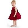Bow Waist Dress, Burgundy - Dresses - 6