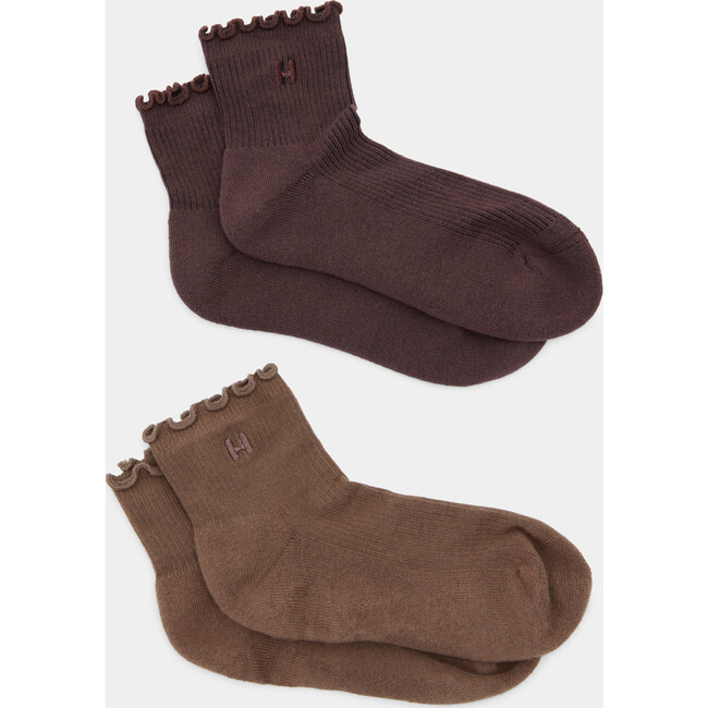 Ruffle Socks Brunette/Suede