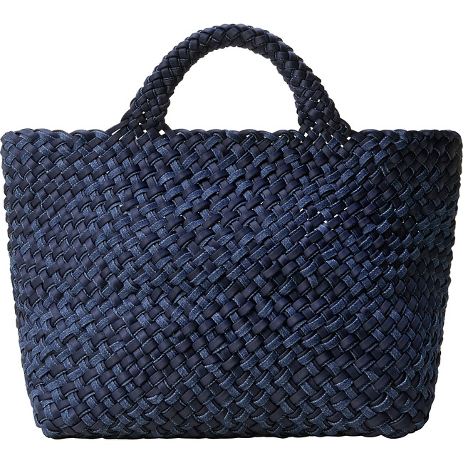 St. Barths Medium Tote Double Weave Denim Indigo