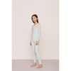 Kids Printed TENCEL™ Modal Unisex Long PJ Set, LARGE SWANS ICE BLUE/IVORY - Pajamas - 2