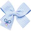 Tennis Hair Bow, Blue - Hair Accessories - 1 - thumbnail