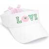Love Tennis Bow Visor, Green - Hats - 1 - thumbnail