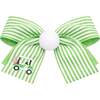 Golf Ball Seersucker Hair Bow, Green - Hair Accessories - 1 - thumbnail