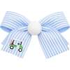 Golf Ball Seersucker Hair Bow, Blue - Hair Accessories - 1 - thumbnail