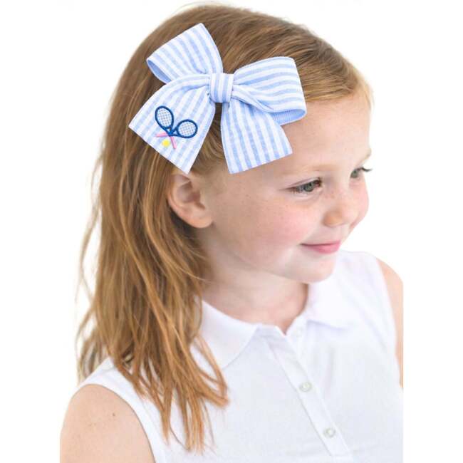 Tennis Hair Bow, Blue