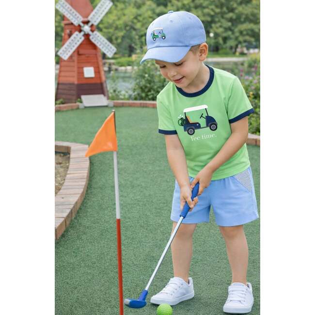 Golf Cart Baseball Hat, Blue/Green