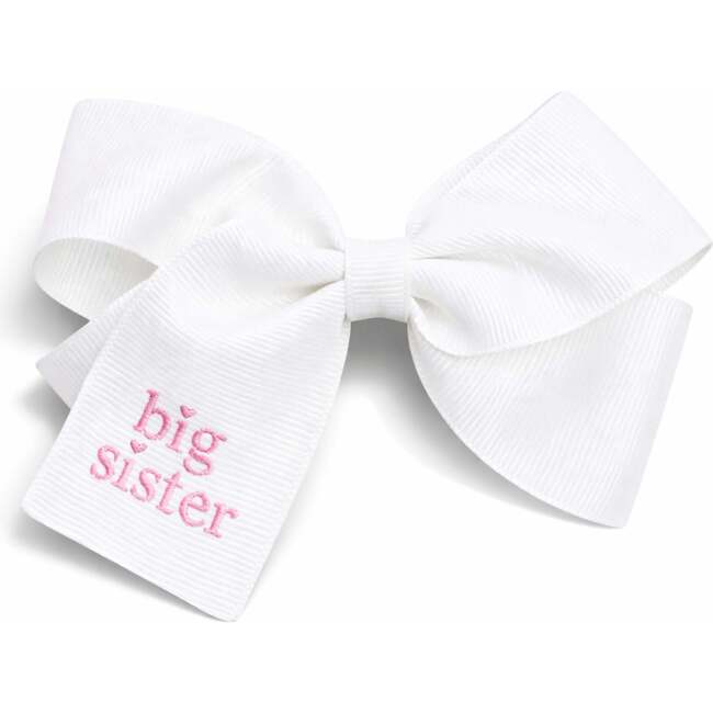 Big Sister Hair Bow, White