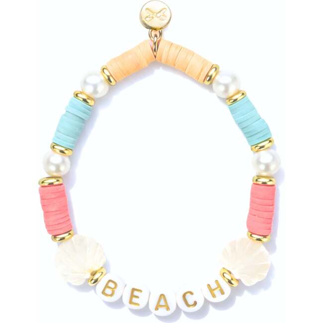 Beach Bracelet, Coral/Aqua/Orange
