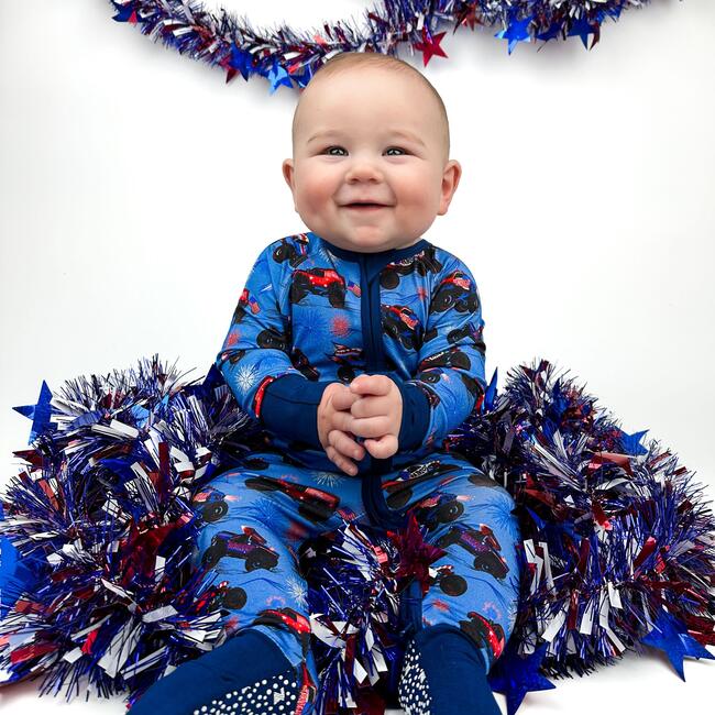 Red, White, and Boom Snoozer - Footie Pajamas - 3